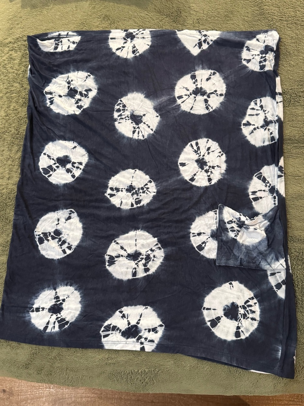 Baby Car Seat Covering in Dark Blue Shibori